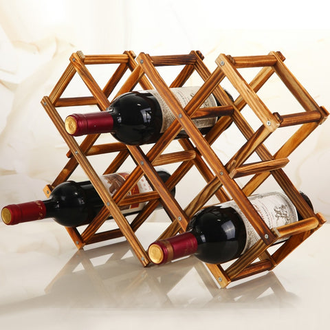 Foldable Wooden Wine Bottle Rack