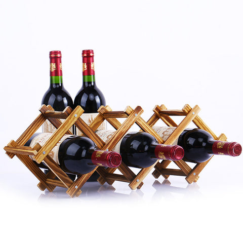 Foldable Wooden Wine Bottle Rack