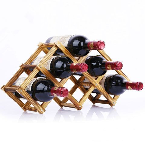 Foldable Wooden Wine Bottle Rack