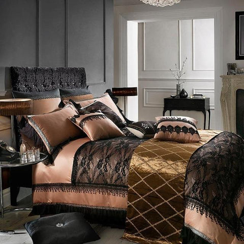 Akello - Majestic Lace Duvet Cover Set - Silky decor