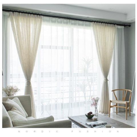 Modern Linen Thick Gauze Curtain