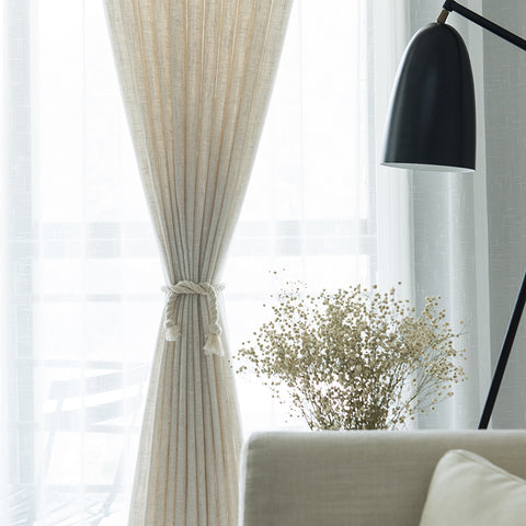 Modern Linen Thick Gauze Curtain