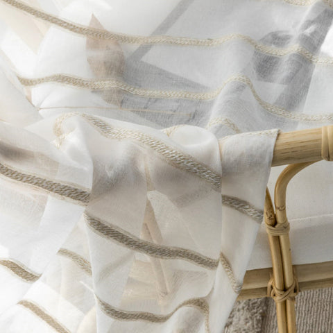 Japanese Striped Linen Yarn Curtain