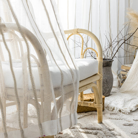 Japanese Striped Linen Yarn Curtain