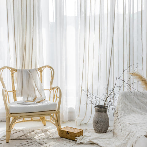 Japanese Striped Linen Yarn Curtain