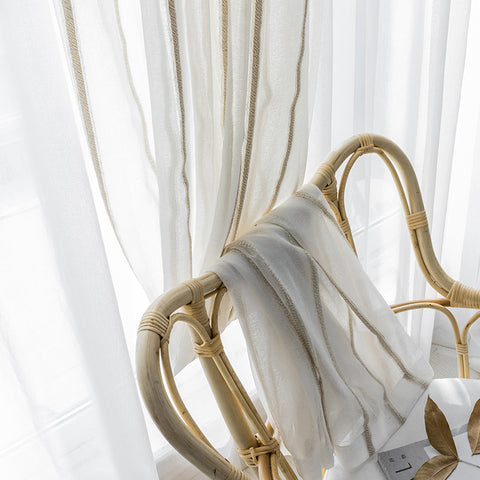 Japanese Striped Linen Yarn Curtain