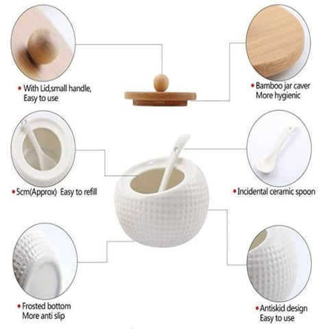 Portia - Seasoning Porcelain Kitchen Jar - Silky decor