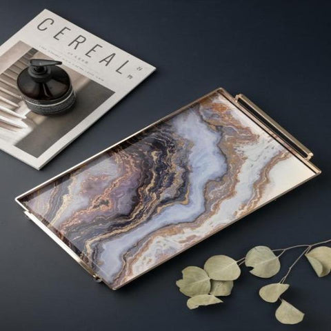 Linza - Nordic Marble Bathroom Storage Tray - Silky decor