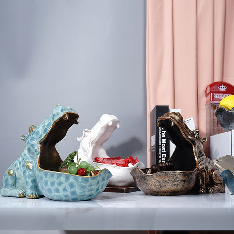 Hippo Figurines Storage Basket