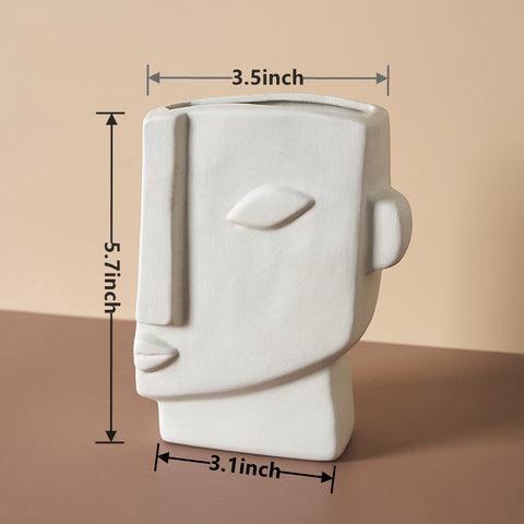 Face Shaped Porcelain Flower  Sculpted Vase