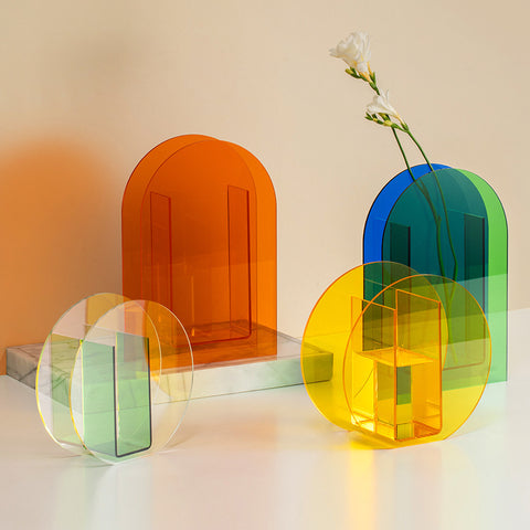 Rainbow Colors Acrylic Vase