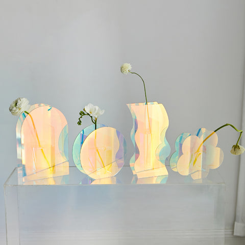 Rainbow Colors Acrylic Vase