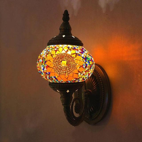 Philomena - Handmade Mosaic Glass Lantern - Silky decor