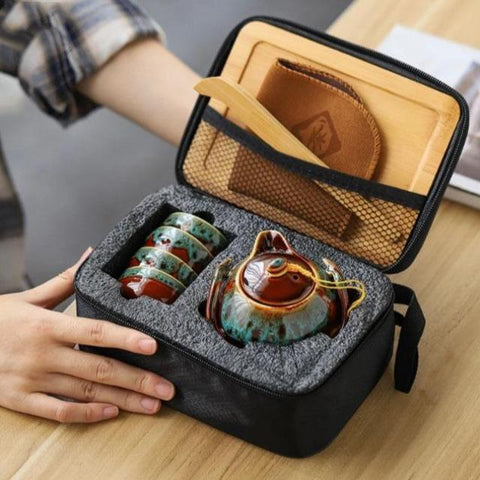 Paroy - Portable Compact Ceramic Tea Set - Silky decor