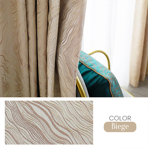 Luxury Villa Modern Striped Curtain