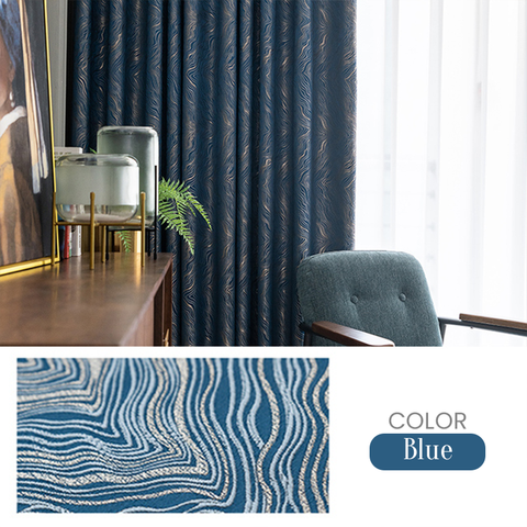 Luxury Villa Modern Striped Curtain