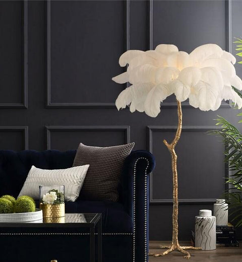 Freestanding Feather Lamp