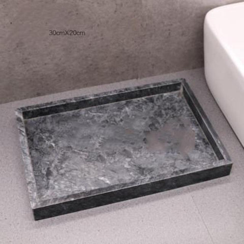 Gamela - Marble Texture Bathroom Storage Tray - Silky decor