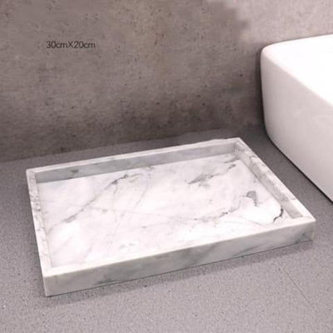 Gamela - Marble Texture Bathroom Storage Tray - Silky decor