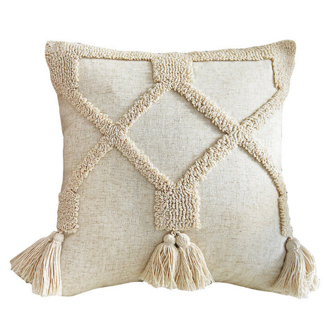 Soft Knitted Tassel Pillowcase