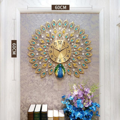 Tiboy - Luxury Peacock 3D Wall Clock - Silky decor