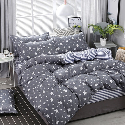 4PCS Duvet Cover ( 1 Duvet Cover + 1 Bedsheet + 2 Pillowcase)