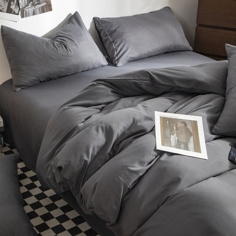 4PCS Duvet Cover ( 1 Duvet Cover + 1 Bedsheet + 2 Pillowcase)