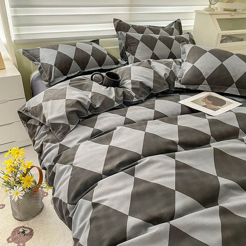 4PCS Duvet Cover ( 1 Duvet Cover + 1 Bedsheet + 2 Pillowcase)