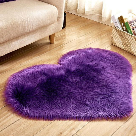 Maya - Heart Shape Fluffy Carpet - Silky decor