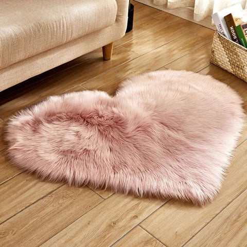 Maya - Heart Shape Fluffy Carpet - Silky decor