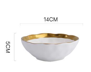 Gold Inlay Ceramic Soup Bowl