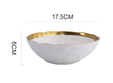 Gold Inlay Ceramic Soup Bowl