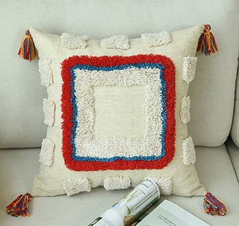 Luxury Woolen Tassels Cushion Cover