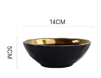 Gold Inlay Ceramic Soup Bowl