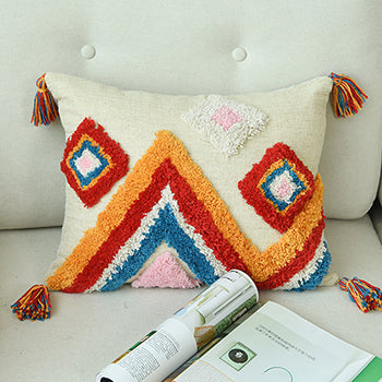 Luxury Woolen Tassels Cushion Cover