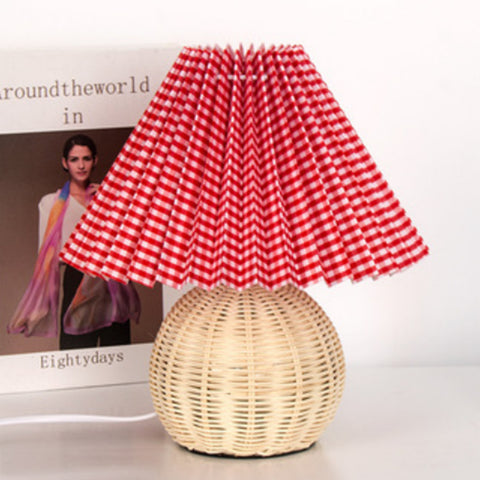 Deluxe Rattan Pleat Led Lamp