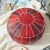 Exotic Moroccan Round Leather Pouf Cover
