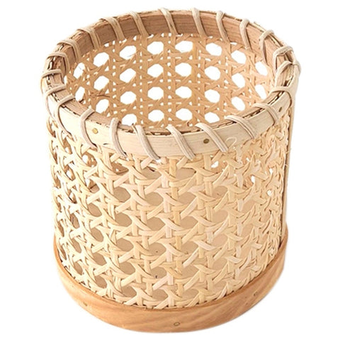 Cylindrical Rattan Storage Basket