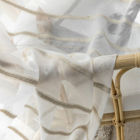 Japanese Striped Linen Yarn Curtain