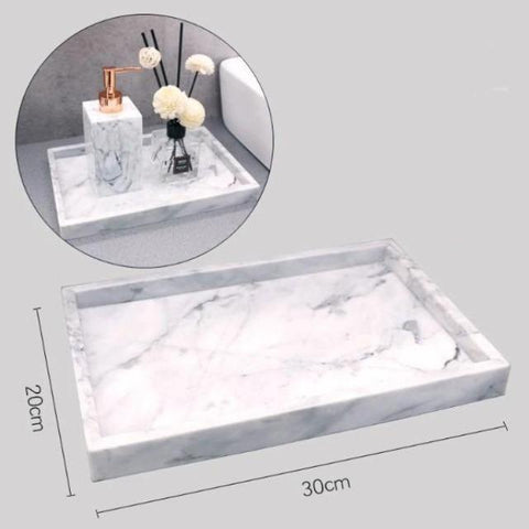Gamela - Marble Texture Bathroom Storage Tray - Silky decor